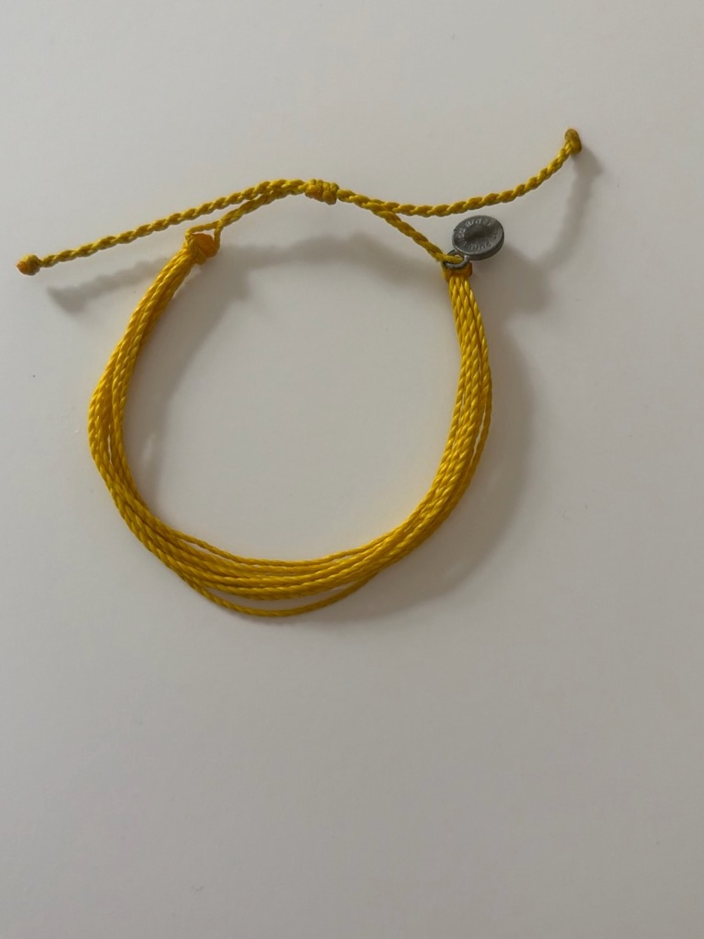Puravida Bracelet Adjustable Yellow Cord Bracelet